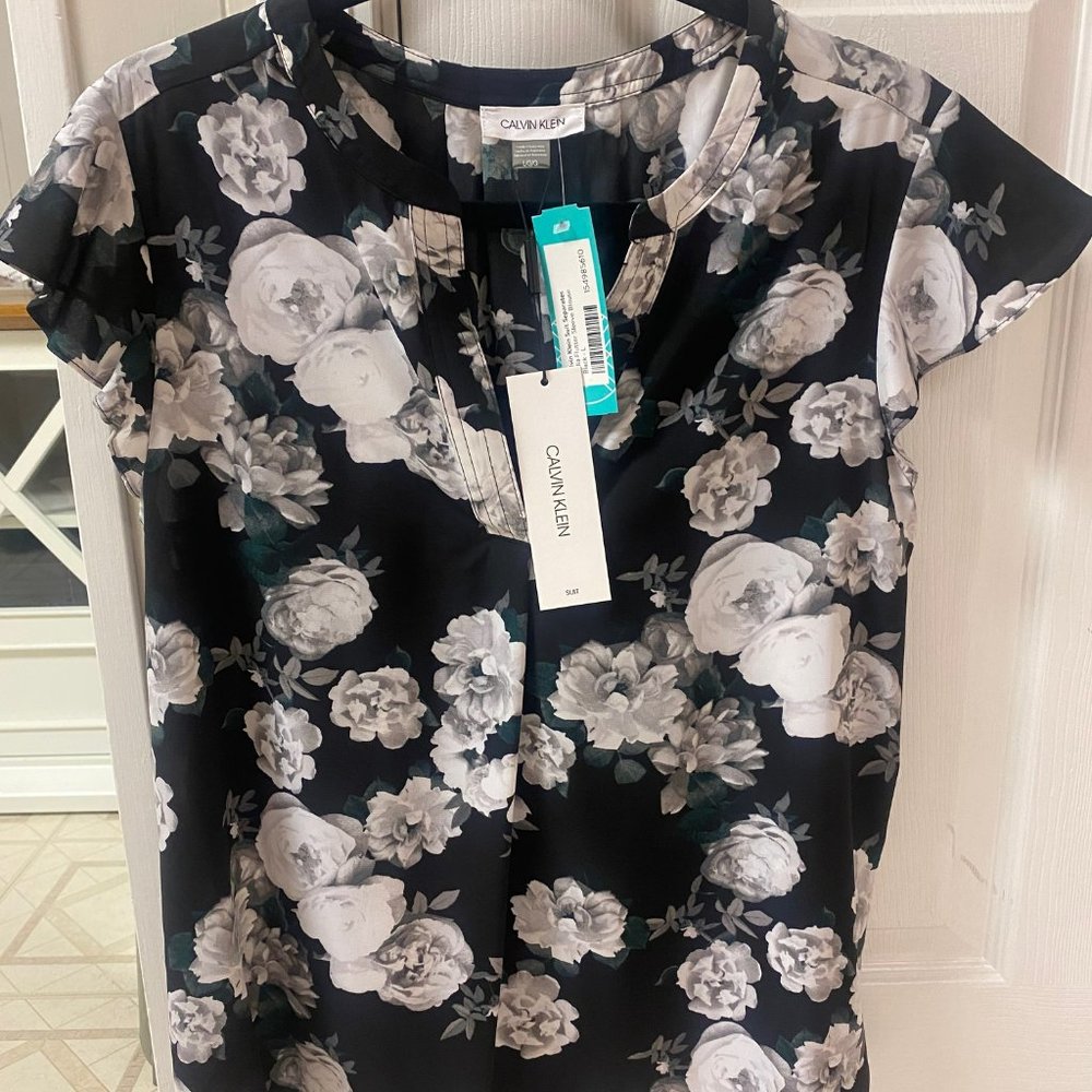 Calvin Klein Talia Flutter Sleeve Blouse